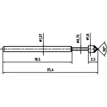PTR Hartmann 1015-K-0.7N-AU-1.8 přesný testovací hrot