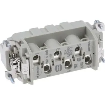 Elektrická zásuvka Napájecí konektor, řada: Han HSB, počet kontaktů: 7, počet řad: 2, Samec, orientace těla: přímý 16 B, 35A, 690 V