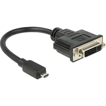 Audio kabel Delock 65563 HDMI / DVI adaptér [1x micro HDMI zástrčka D - 1x DVI zásuvka 24 plus 5pólová] černá 20.00 cm