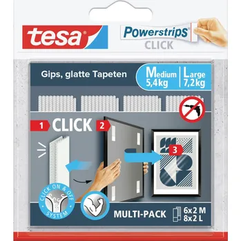 Izolační páska tesa Powerstrips CLICK 6x 2, 8x 2 velké Množství: 14 pár