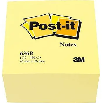 Set školních potřeb Post-it kostka samolepících poznámek 636B 76 mm x 45 mm žlutá 450 listů