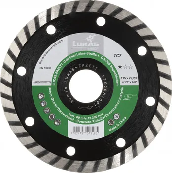 LUKAS-ERZETT A345241151107775 DiamantTC7 115x22,23x7 diamantový řezný kotouč 1 ks