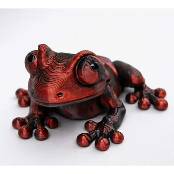 Figurka Hýbací flexi 3D Žába | Svíčkománie3D | Barva: Červeno-černá lesklá