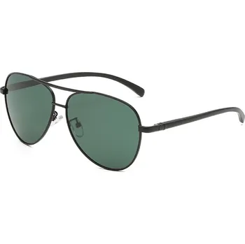 Sluneční brýle Techsuit - Sluneční brýle polarizační (2150) - pro muže, s UV ochranou, kovový rám - černá / černozelená