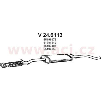 Střední díl výfuku střední díl výfuku ASSO/VENEPORTE (V 24.6113) (V 24.6113)