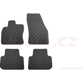 autokoberec koberečky PREMIUM černé (ručně prošívaná koženka, pro kulaté příchytky) sada 4 ks (7636X62P) (7636X62P)