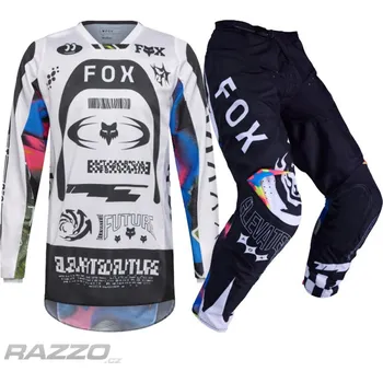 Moto kalhoty MX komplet FOX 180 Image Cosmo White Black 2026