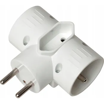 Elektrická zásuvka Elektrická Zásuvka rozbočka GTV bílá