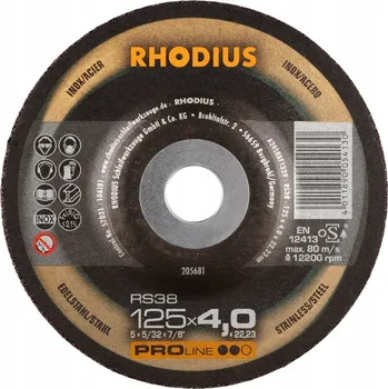 Brusný kotouč Kotouč na broušení INOX 125x4,0 mm RS38 RHODIUS 205681
