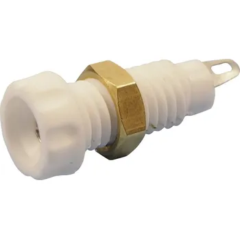 Krokosvorka Cliff CL1464A zdířka pro banánek zásuvka, vestavná vertikální Ø pin: 4 mm bílá 1 ks