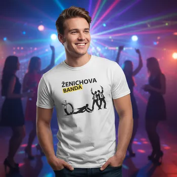 Pánské tričko STRIKER Tričko na rozlučku ženichova banda - prsten Barva: Bílá, Velikost: L