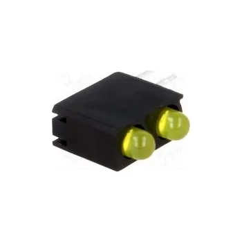 Polovodič LED zakrytovaný žlutá 3mm Poč.diod 2 Čočka difuzní, žlutá 40°