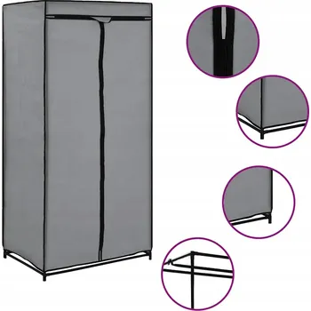 Šatní skříň Skříň , šedá, 75x50x160 cm