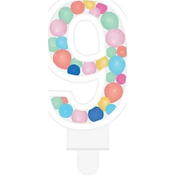 Dortová svíčka ALBI Svíčka dortová barevné lentilky číslo 9