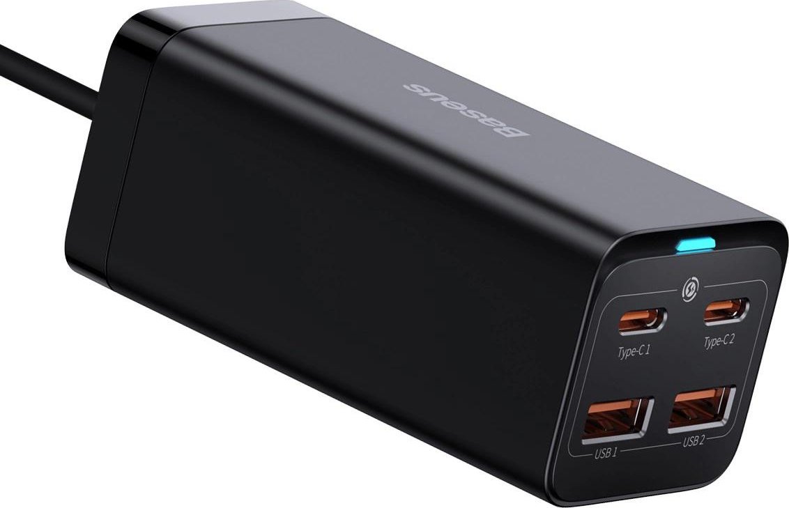 Baseus Rychlonabíječka do sítě GaN3, 2x USB-A, 2x USB-C 100W černá