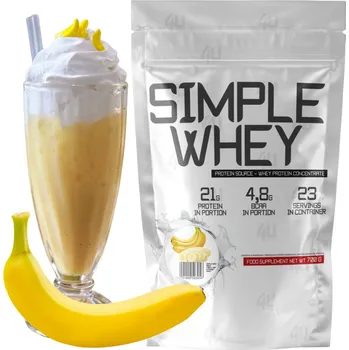 Protein Syrovátkový koncentrát proteinový koncentrát 4U Nutrition Simple Whey banán 700 g