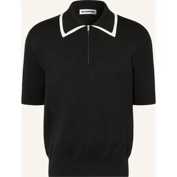 Pánská košile Jil Sander Pánské Pletené Polo Tričko, černá, M