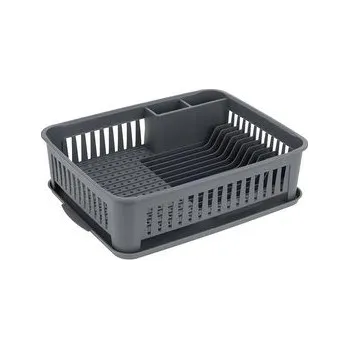 Podlahový mycí stroj VIVO PLASTOVÝ ODKAPÁVAČ NA NÁDOBÍ 42X33X12CM S PODTÁCKEM ANTRACITOVÝ