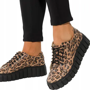 Dámské tenisky Dámské kožené tenisky CREEPERSY na šněrování béžové - POLSKÝ VÝROBEK vel. 39