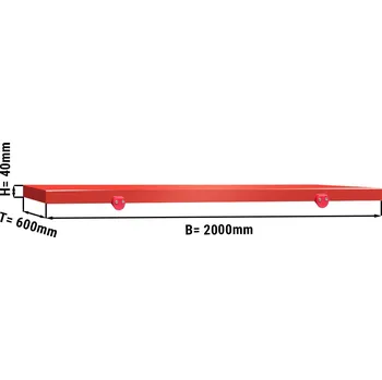 Kuchyňské prkénko G.Gastro Krájecí prkénko HACCP – PE500 – 2000×600×40 mm – Červené