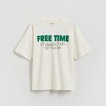 Chlapecké oblečení Reserved - Tričko s potiskem - krémová - 898HR-01X - 898HR-01X-U12