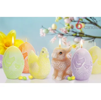 Velikonoční dekorace Svíčka Velikonoční vajíčko mix barev 77g