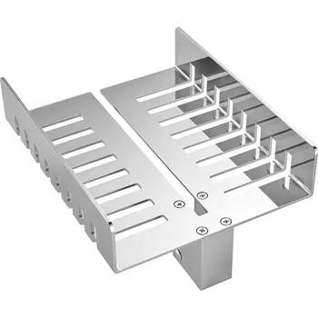 CERANO - Polička s drážkami na sklo sprchového koutu - chrom - 25x11,7 cm