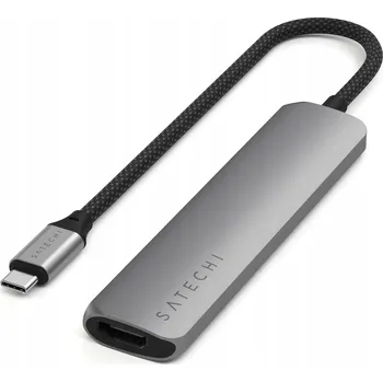 Satechi 6v1 USB-C Slim Adapter hliníkový USB-C, 2xUSB-A, 4K HDMI, micro/SD
