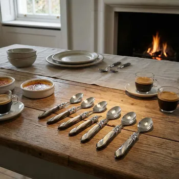 Příbor BUGATTI Aladdin Onyx 6 ks - nerezové lžičky na espreso