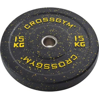 Kotouč Bumper Plate CrossGym - 15 kg (černý)