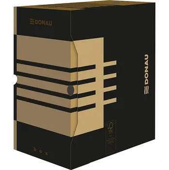 Archivační box Archivační krabice Donau s víkem, černá