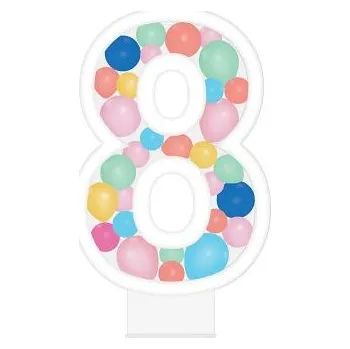 Dortová svíčka ALBI Svíčka dortová barevné lentilky číslo 8