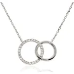 Zlatnictví Helios Náhrdelníček bílé zlato kroužky se zirkony