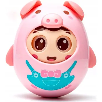 Hračka pro kojence PANÁČEK VSTAVÁČEK Prasátko 3 barvy chrastítko senzorické KOUSÁTKO KVALITA