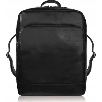 Městský batoh Batoh pánský kožený vintage na městský notebook A4 černý Paolo Peruzzi