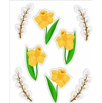 Set školních potřeb Dekoracje okienne dwustronne - Żonkile i bazie 8el