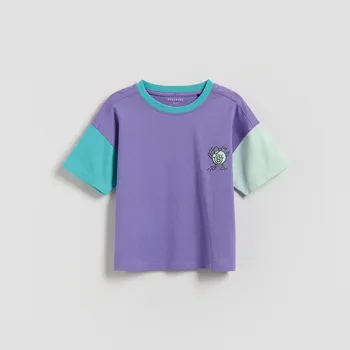 Dětská móda Reserved - Bavlněné tričko - fialová - 892HR-45X - 892HR-45X-104