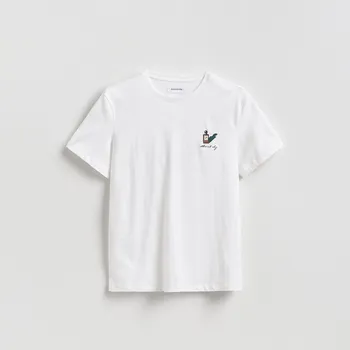 Reserved - Tričko regular fit z mercerované bavlny - bílá - 242JA-00X - 242JA-00X-S