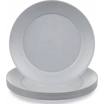 Talíř Dezertní talíře plastové šedé 20,5 cm 6 ks