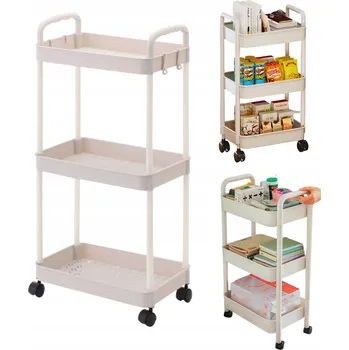 Koupelnový nábytek POLICE regál KOUPELNOVÁ NA KOLEČKÁCH 3 ÚROVNĚ mobilní skříňka do kuchyně nebo kanceláře