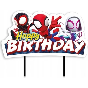 Dortová svíčka Zápich na dort Happy Birthday SPIDEY 17,5 cm