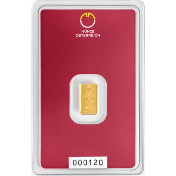 Münze Österreich Zlatý investiční slitek 1 g