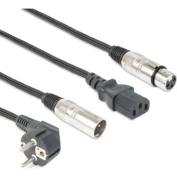 Audio kabel BeamZ Professional CX10-10 Light Combi Cable Schuko - XLR M / IEC F - XLR F 10M