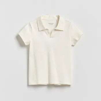 Reserved - Tričko s límečkem - krémová - 400HU-01X - 400HU-01X-U13