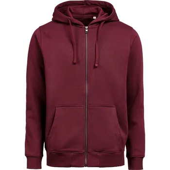 Pánská mikina Untagged Movement Pánská mikina na zip s kapucí ze silné bavlny OCS RCS Barva: Vínová burgundy, Velikost: XXS