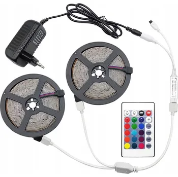LED páska VODĚODOLNÁ LED PÁSKA 10M RGB BAREVNÁ S OVLADAČEM 10m 2x 5m LED pásek 12V SMD