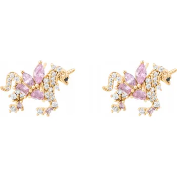 Náušnice Náušnice Jednorožci se Zirkony Elegantní růžové ozdoby