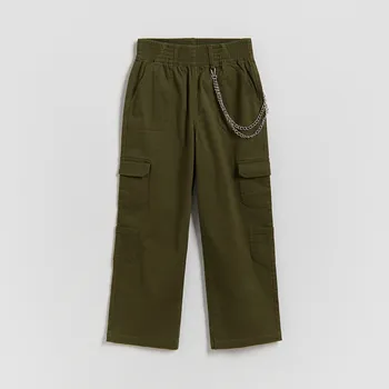 Reserved - GIRLS` TROUSERS & CHAIN - zelená - 215HN-87X - 215HN-87X-128