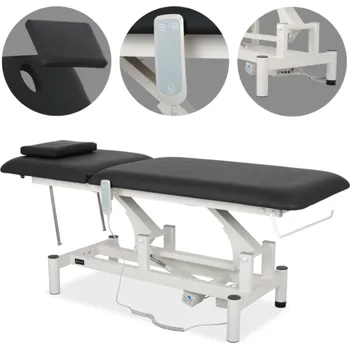 Masáž Habys Terapeutický stůl Optima, elektrické nastavení výšky s ručním dálkovým ovládáním – Satin Comfort k715 černá