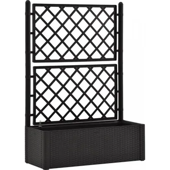 Truhlík BRAVSON GROUP s.r.o. Samozavlažovací truhlík, vyvýšený záhon STEFANPLAST NATURAL DELUXE 100 antracit, s mřížkou + Nůž ulamovací v hodnotě 39,-